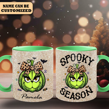 Personalized Grinch Christmas Spooky Season Accent Mug