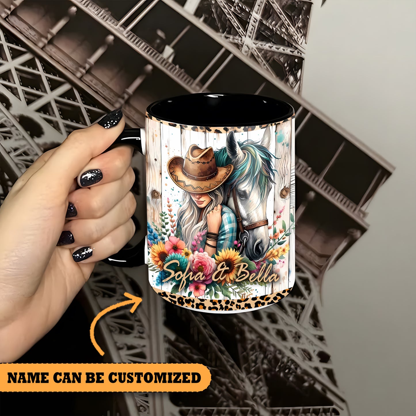 Horse And Cowgirl Personalized Accent Mug