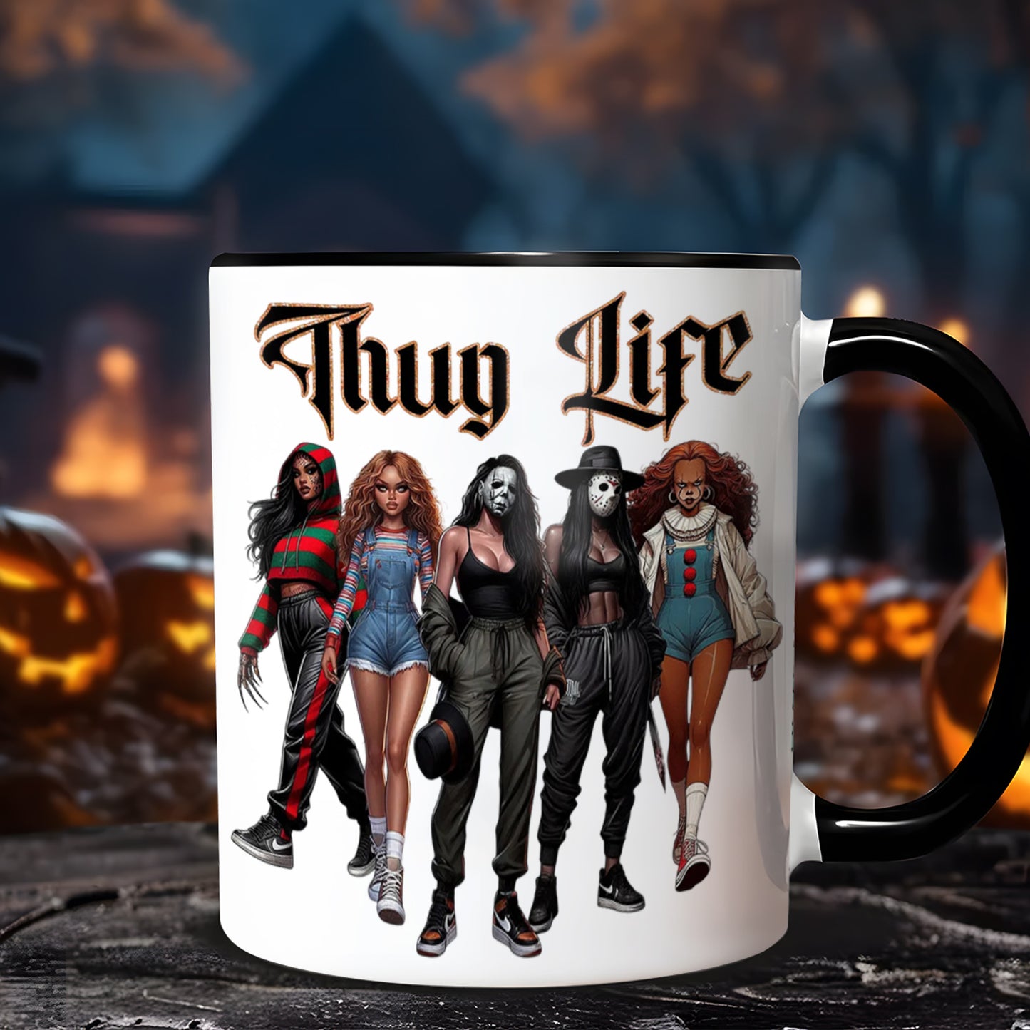 Black Woman Friendship Horror Thug Life Accent Mug