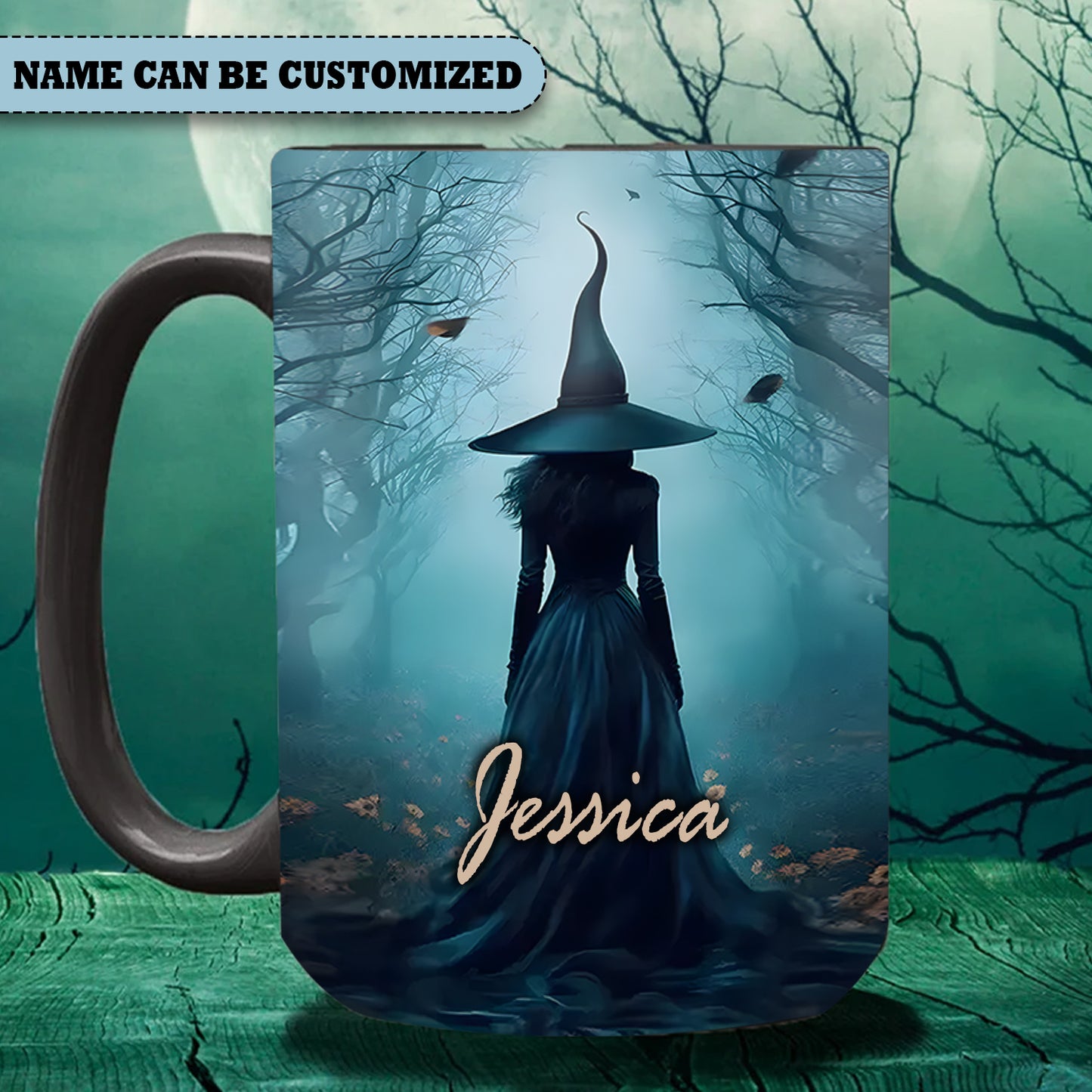 Witch Magical Forest Personalized Halloween Accent Mug