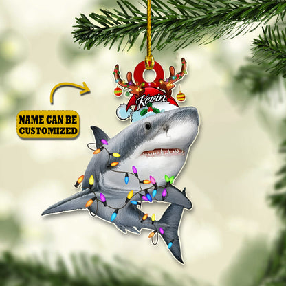 Shark Jaws Personalized Acrylic Ornament Christmas