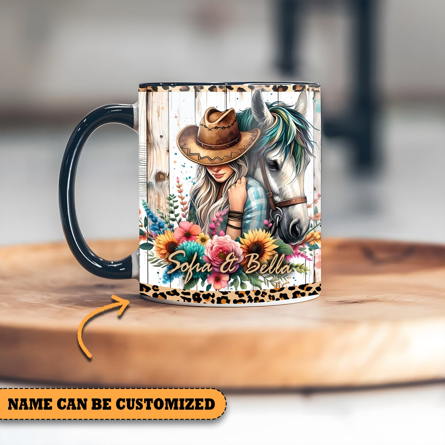 Horse And Cowgirl Personalized Accent Mug