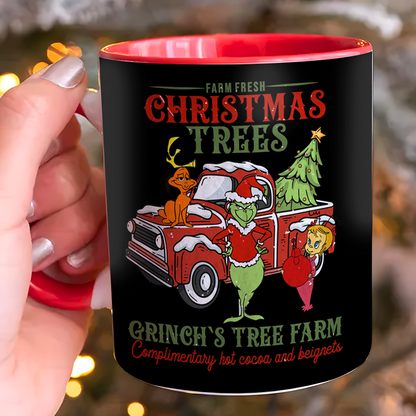 Grinch Funny Farm Fresh Christmas Trees Personalized Accent Mug