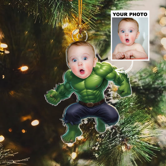 Custom Baby Face Hulk Christmas Ornament