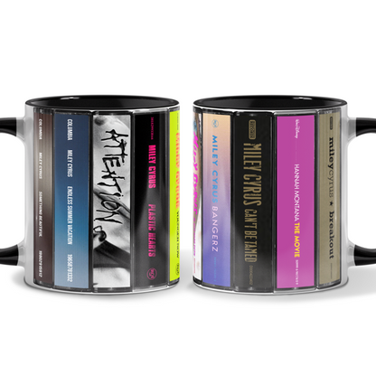 Miley Cyrus Albums Cassette Collection Retro Accent Edge-to-Edge Printed Mug