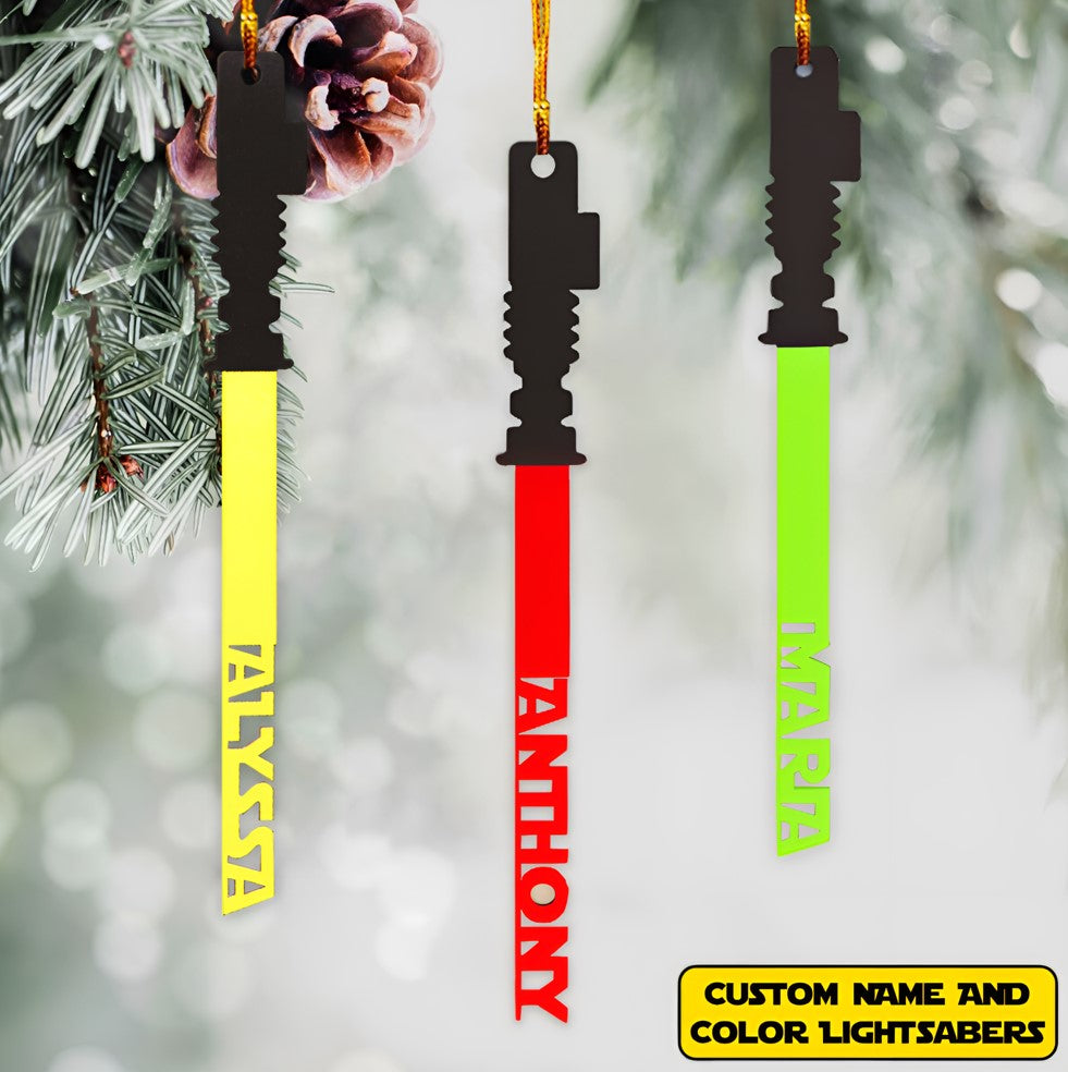 Custom Star Wars Lightsaber Christmas Ornament - Gift for Star Wars Fans