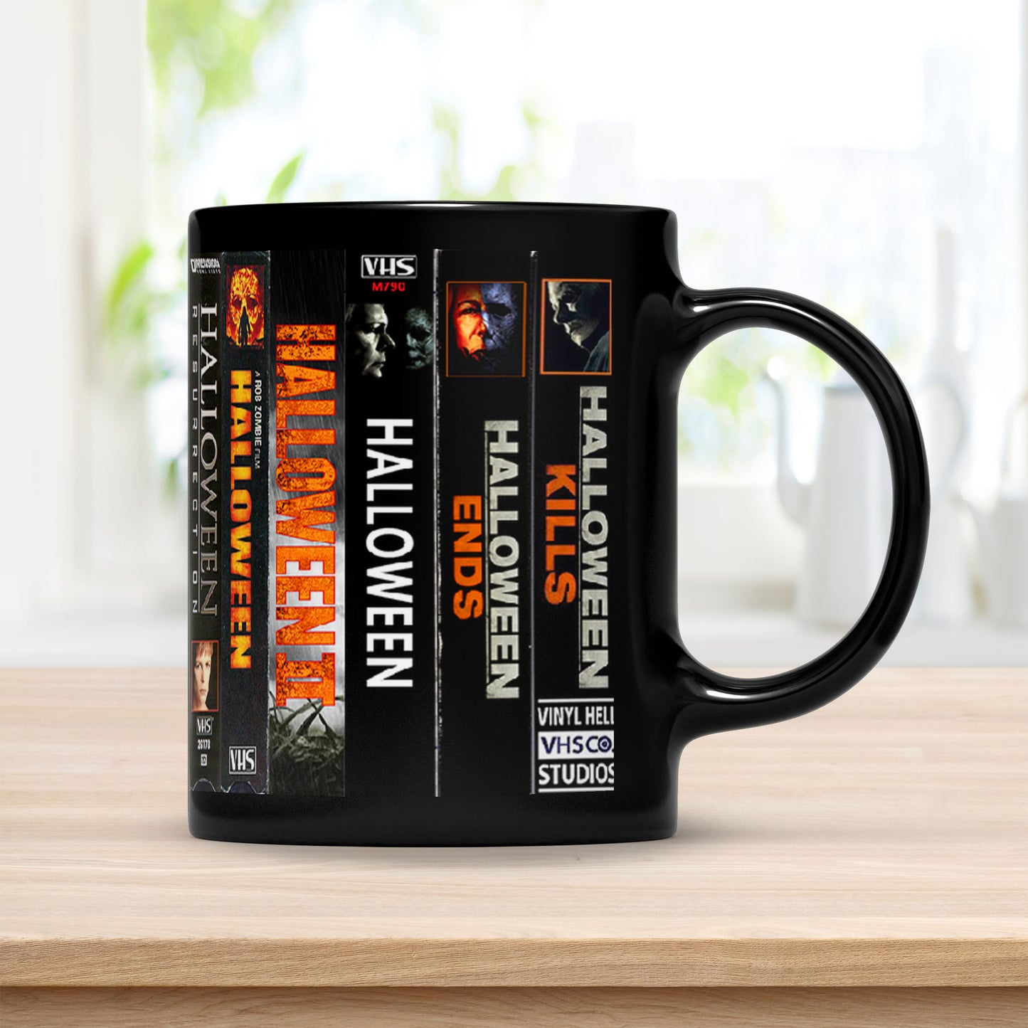 Michael Myers VHS Tape Halloween Movies Nostalgic Black Mug