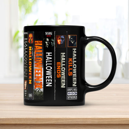 Michael Myers VHS Tape Halloween Movies Nostalgic Black Mug