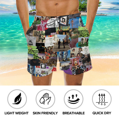Pink Floyd Albums Covers Collage Unisex Hawaiian Shorts