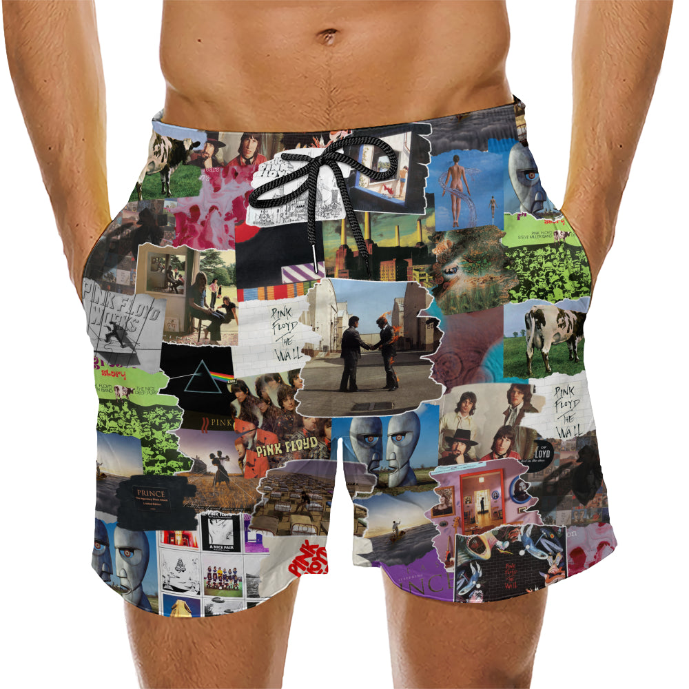 Pink Floyd Albums Covers Collage Unisex Hawaiian Shorts