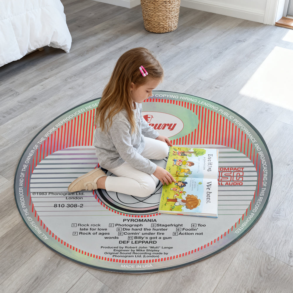 Def Leppard - Pyromania Album Music CD Round Rug