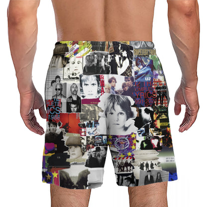 U2 Albums Covers Collage Unisex Hawaiian Shorts