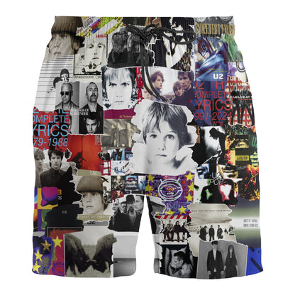 U2 Albums Covers Collage Unisex Hawaiian Shorts