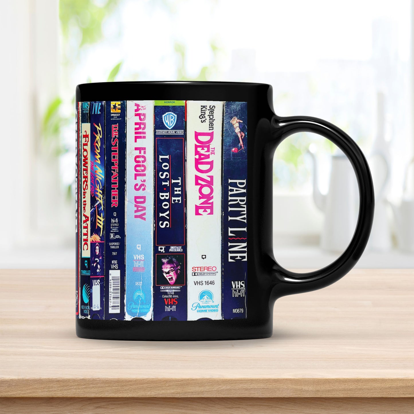 VHS Tape 80s Horror Slasher Nostalgic Movies Black Mug
