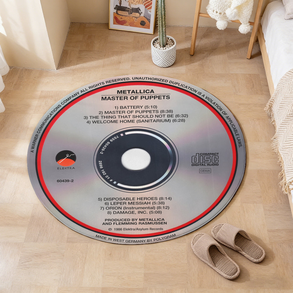Metallica  - Master of Puppets Album Music CD Round Rug