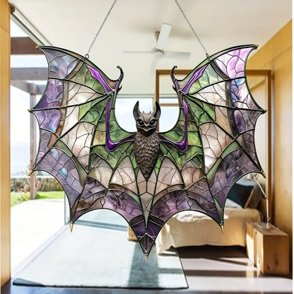 Bat Purple Halloween Acrylic Window Hanging