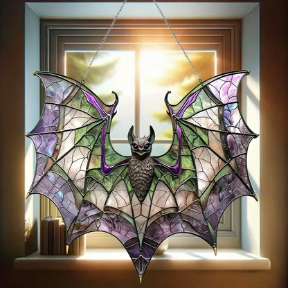 Bat Purple Halloween Acrylic Window Hanging