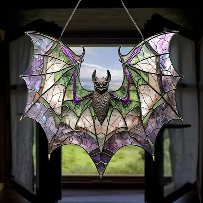 Bat Purple Halloween Acrylic Window Hanging