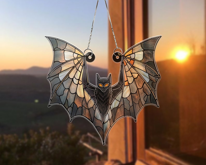 Bat Spooky Halloween Acrylic Window Decor Hanging