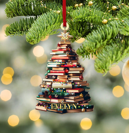 Personalized Book Tree Ornament, Perfect Gift For Book Lovers