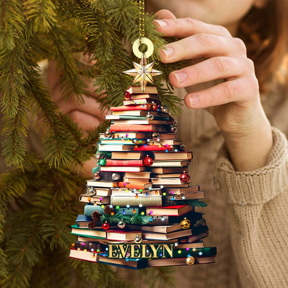 Personalized Book Tree Ornament, Perfect Gift For Book Lovers