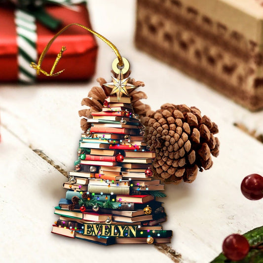 Personalized Book Tree Ornament, Perfect Gift For Book Lovers