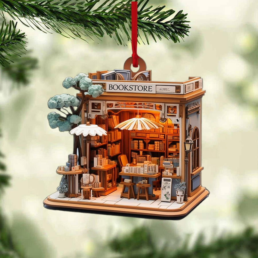 Christmas Bookstore Ornament - Perfect Gift For Book Lovers