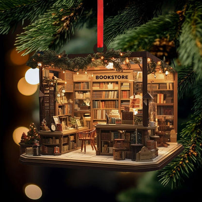 Christmas Bookstore Ornament - Perfect Gift For Book Lovers 3