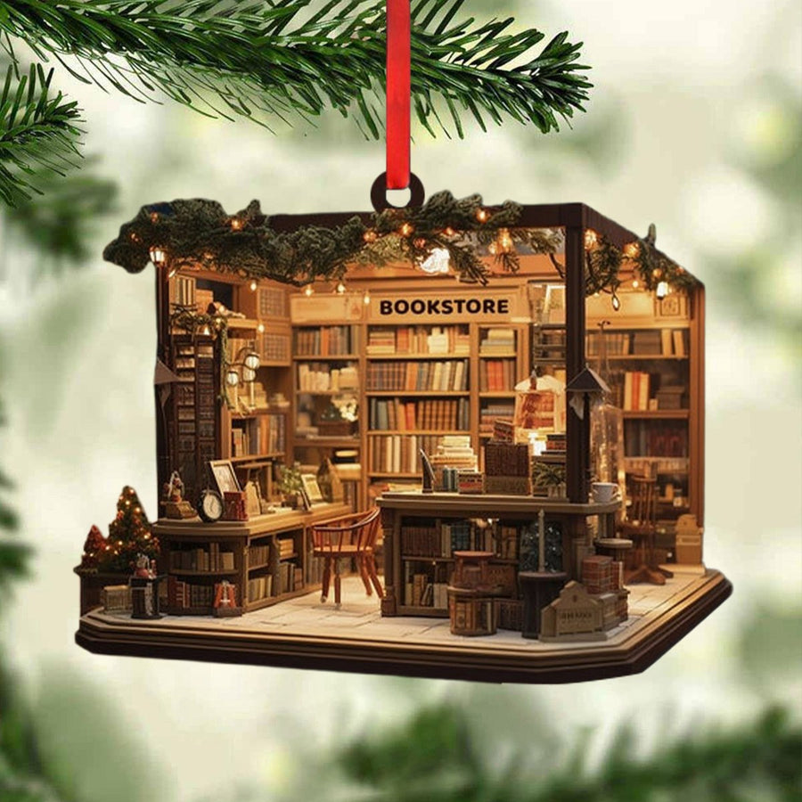 Christmas Bookstore Ornament - Perfect Gift For Book Lovers 3