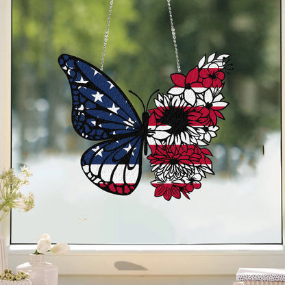 Butterfly Acrylic Window Hanging, Window Hangings Home Decoration, Independence Day Gift, patriotic ,4th of July