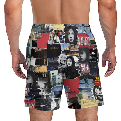 Billy Joel Albums Covers Collage Unisex Hawaiian Shorts
