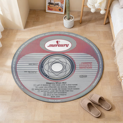 Bon Jovi – Slippery When Wet Album Music CD Round Rug