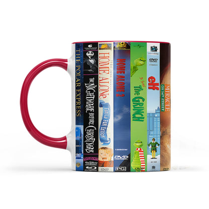 Classic Christmas Movies VHS Collection Red Accent Mug
