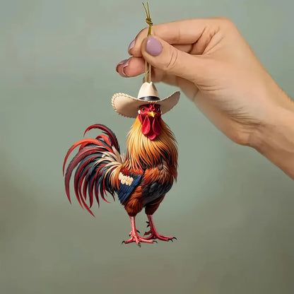 Chicken Rooster Acrylic Ornament - Gift For Farm Lover's