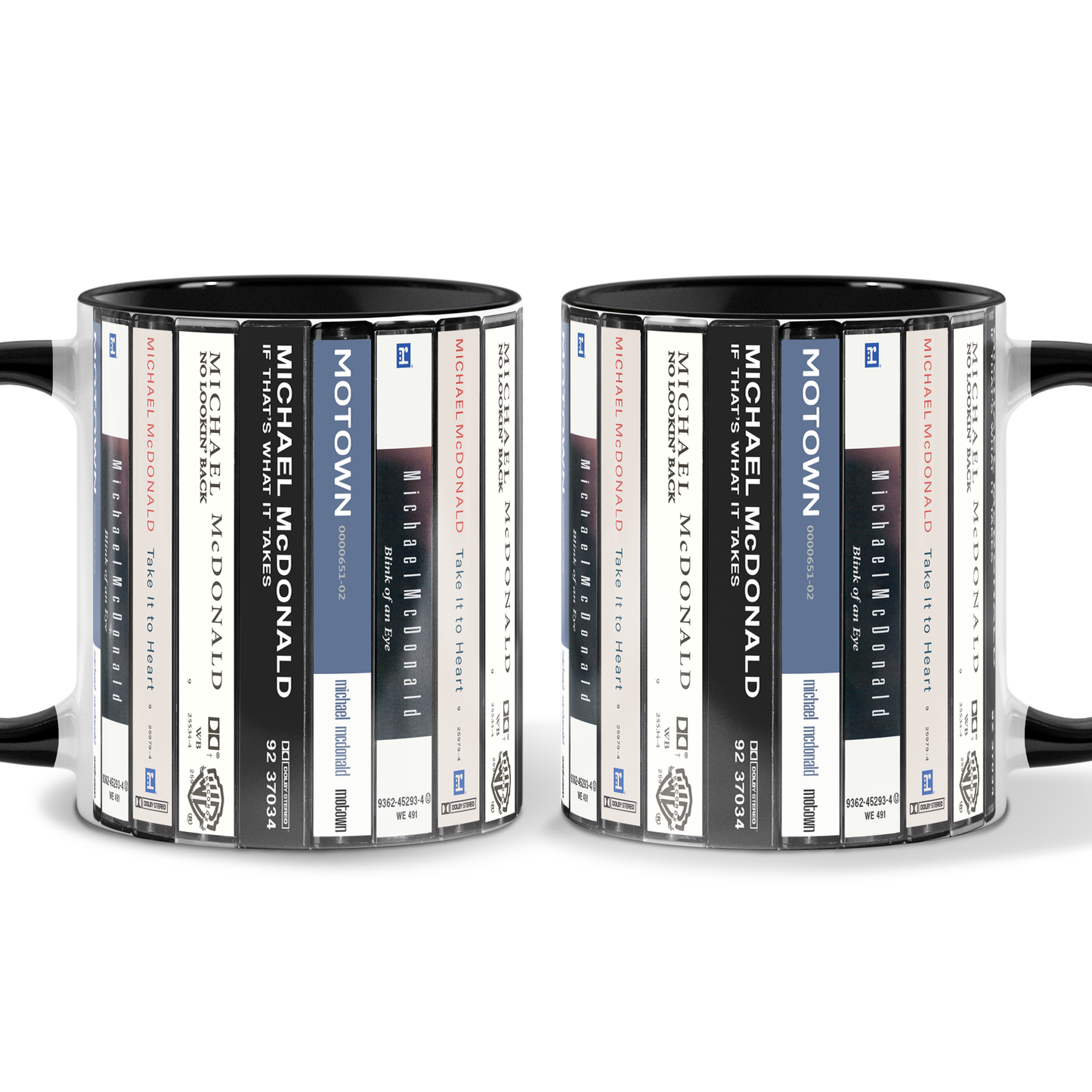 Michael McDonald Albums Cassette Collection Retro Accent Edge-to-Edge Printed Mug