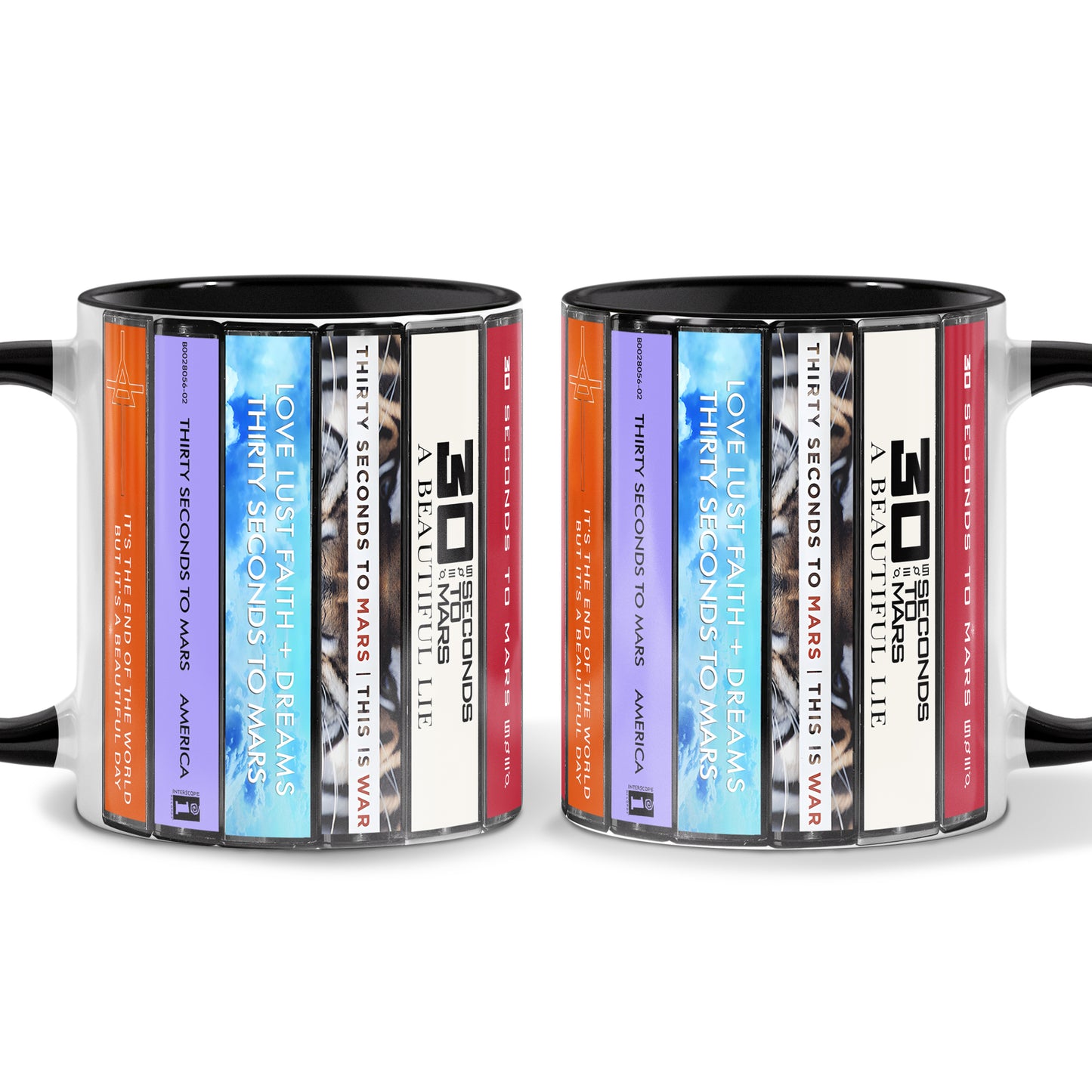 30 Seconds to Mars Albums Cassette Collection Retro Accent Mug