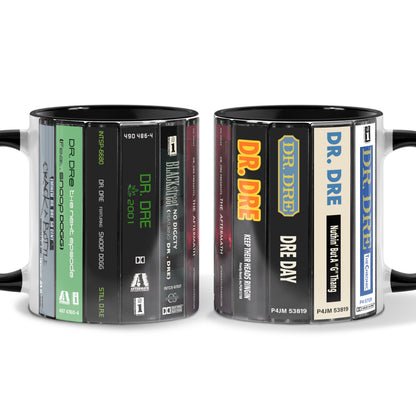 Dr. Dre Albums Cassette Collection Retro Accent Edge-to-Edge Printed Mug