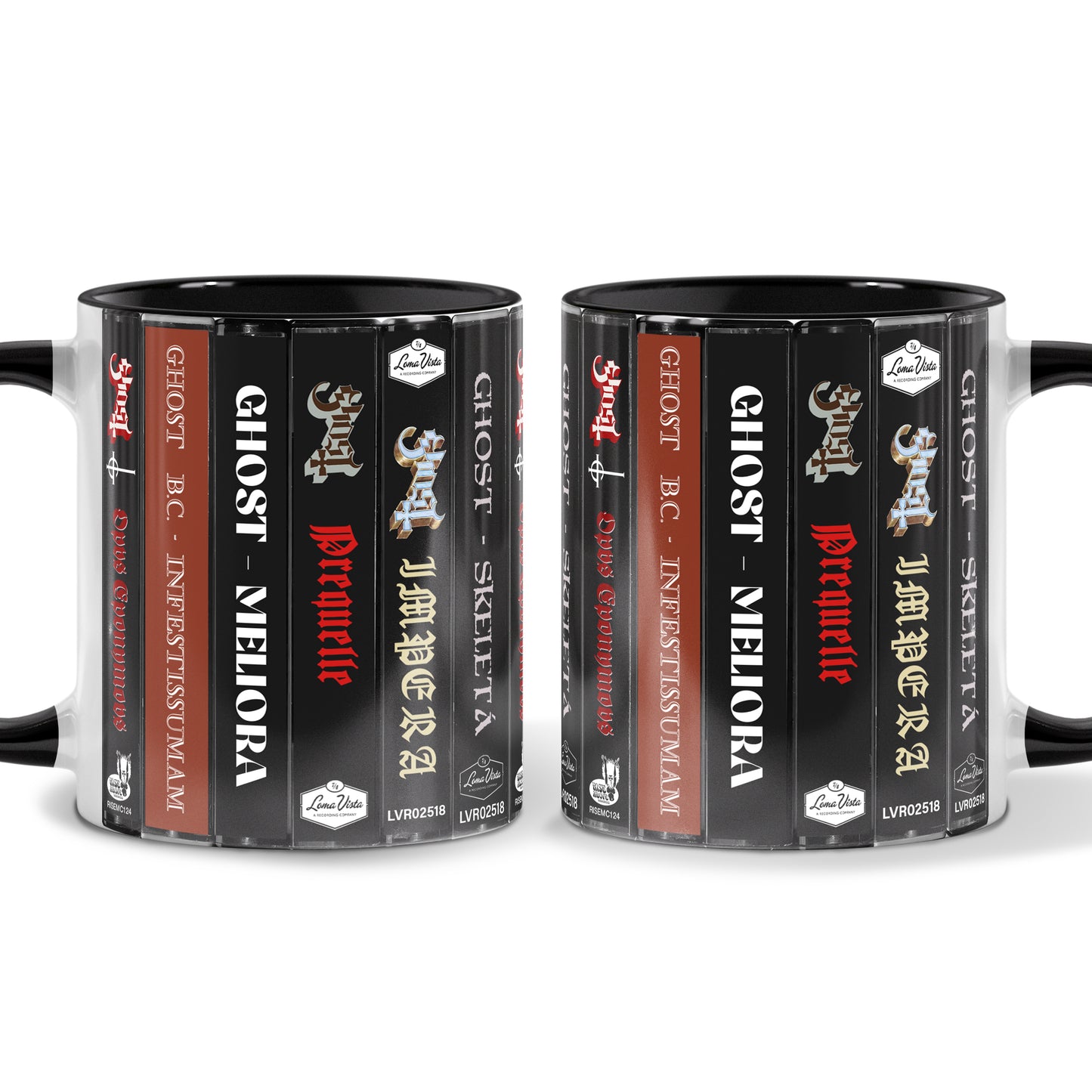 Ghost Albums Cassette Collection Retro Accent Edge-to-Edge Printed Mug
