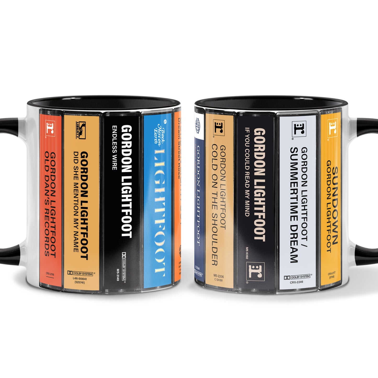 Gordon Lightfoot Albums Cassette Collection Retro Accent Mug