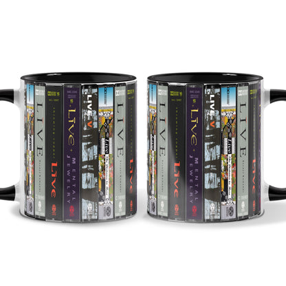 Live Albums Cassette Collection Retro Accent Mug