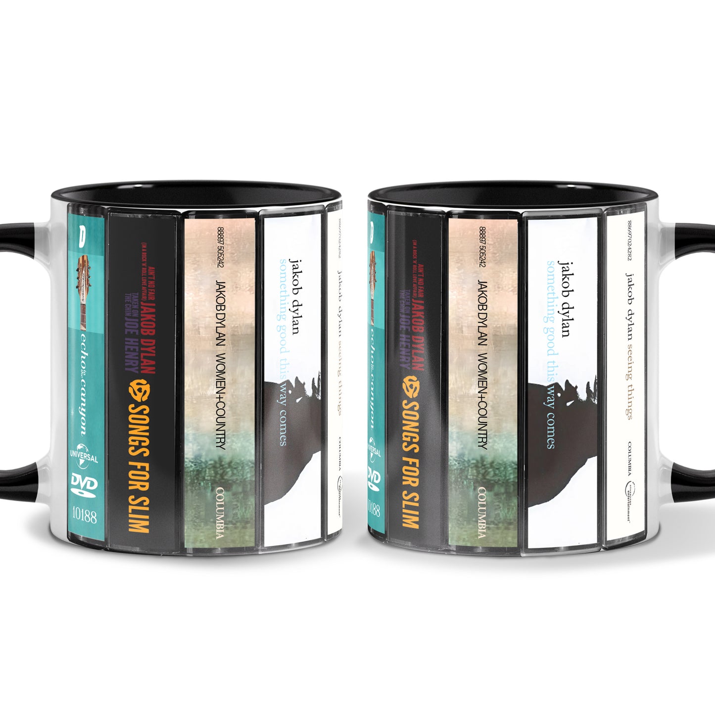 Jacob Dylan Albums Cassette Collection Retro Accent Mug