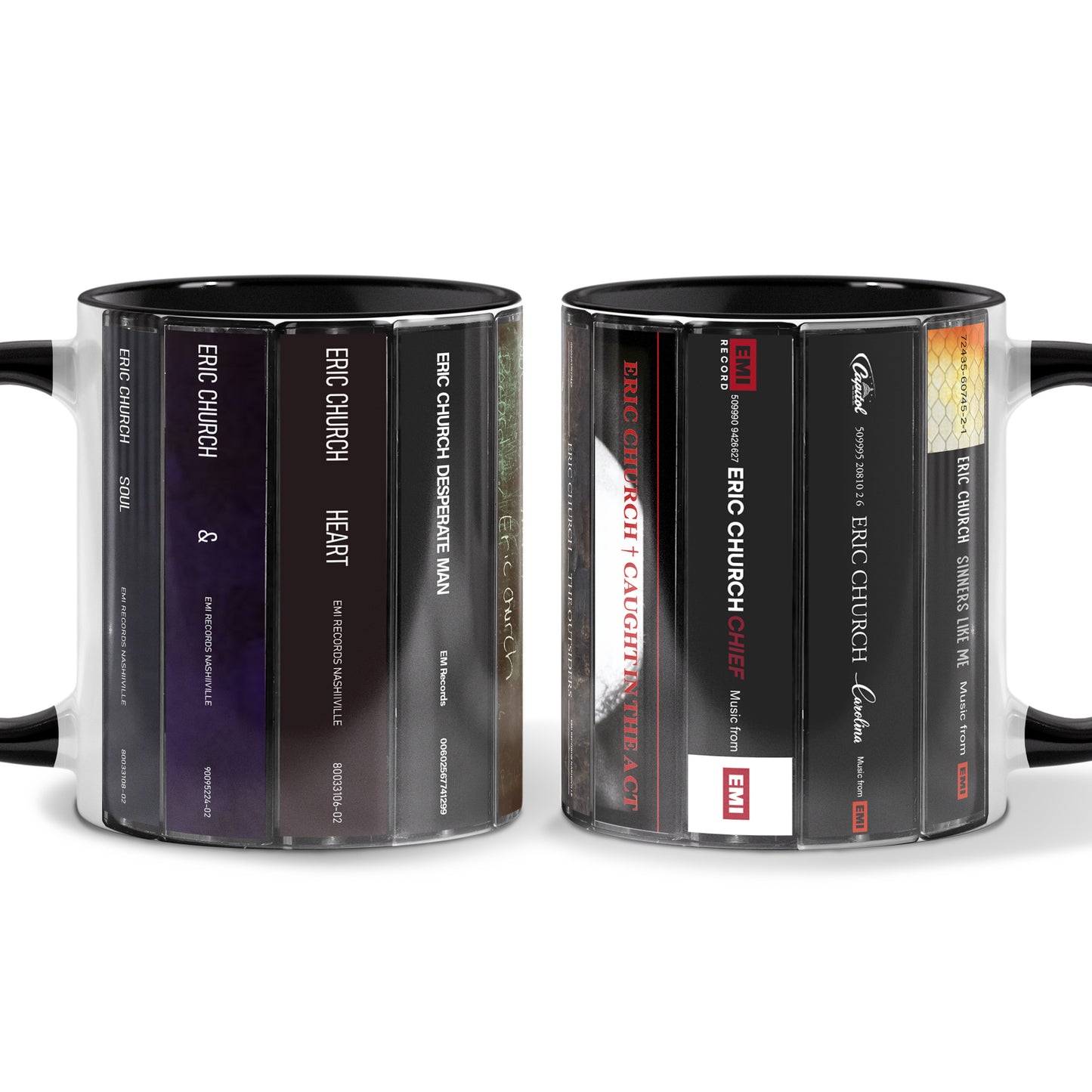 Eric Church Albums Cassette Collection Retro Accent Mug