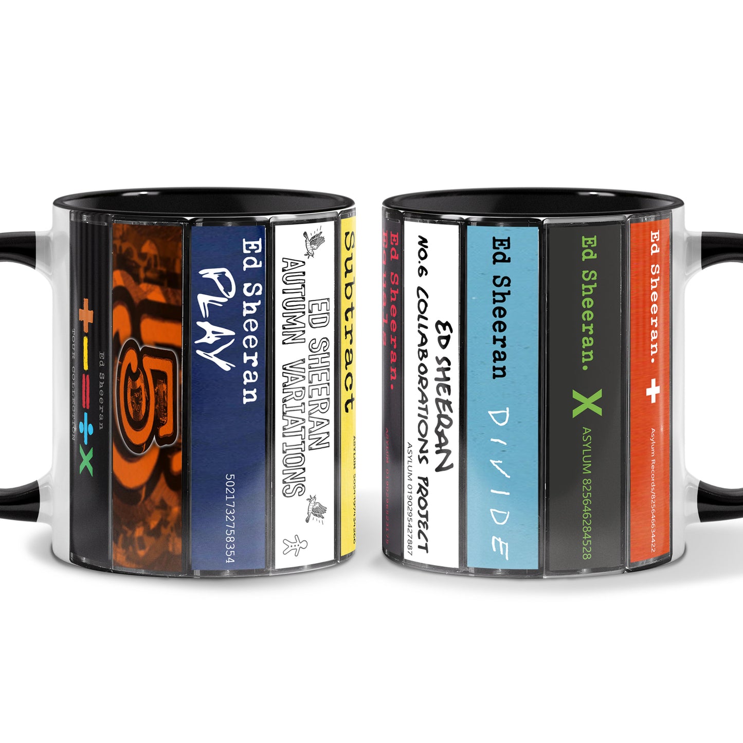 Ed Sheeran Albums Cassette Collection Retro Accent Mug