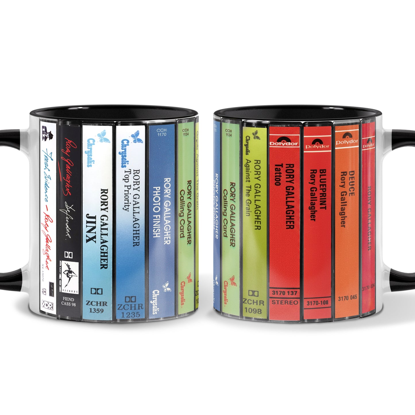 Rory Gallagher Albums Cassette Collection Retro Accent Mug
