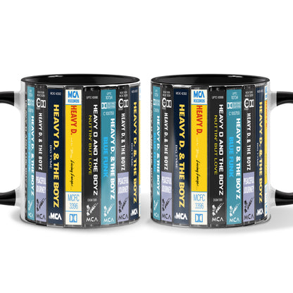 Heavy D & the Boyz Albums Cassette Collection Retro Accent Mug