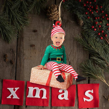 Baby Elf Custom Baby Face For Christmas Photo Ornament