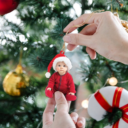 Baby Christmas Custom Face For Christmas Photo Ornament