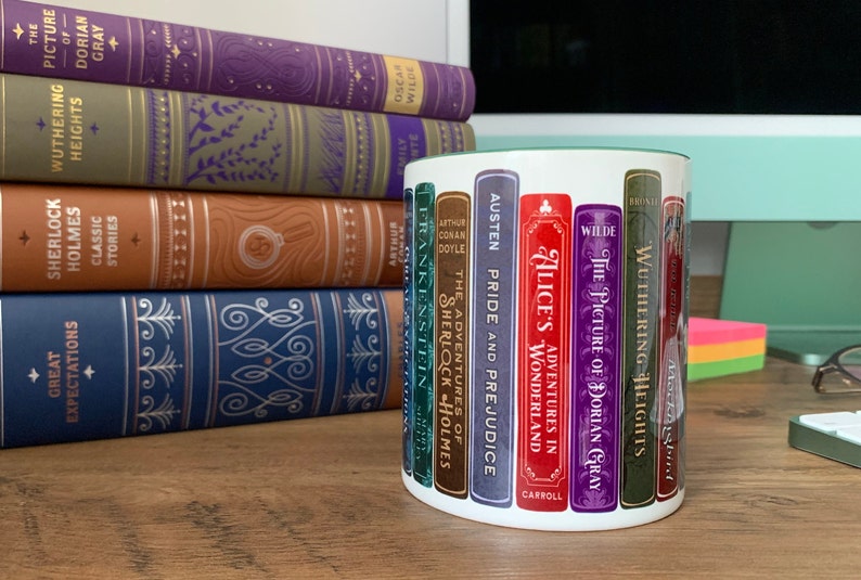 Literary Classics Bookshelf Bookish Mug