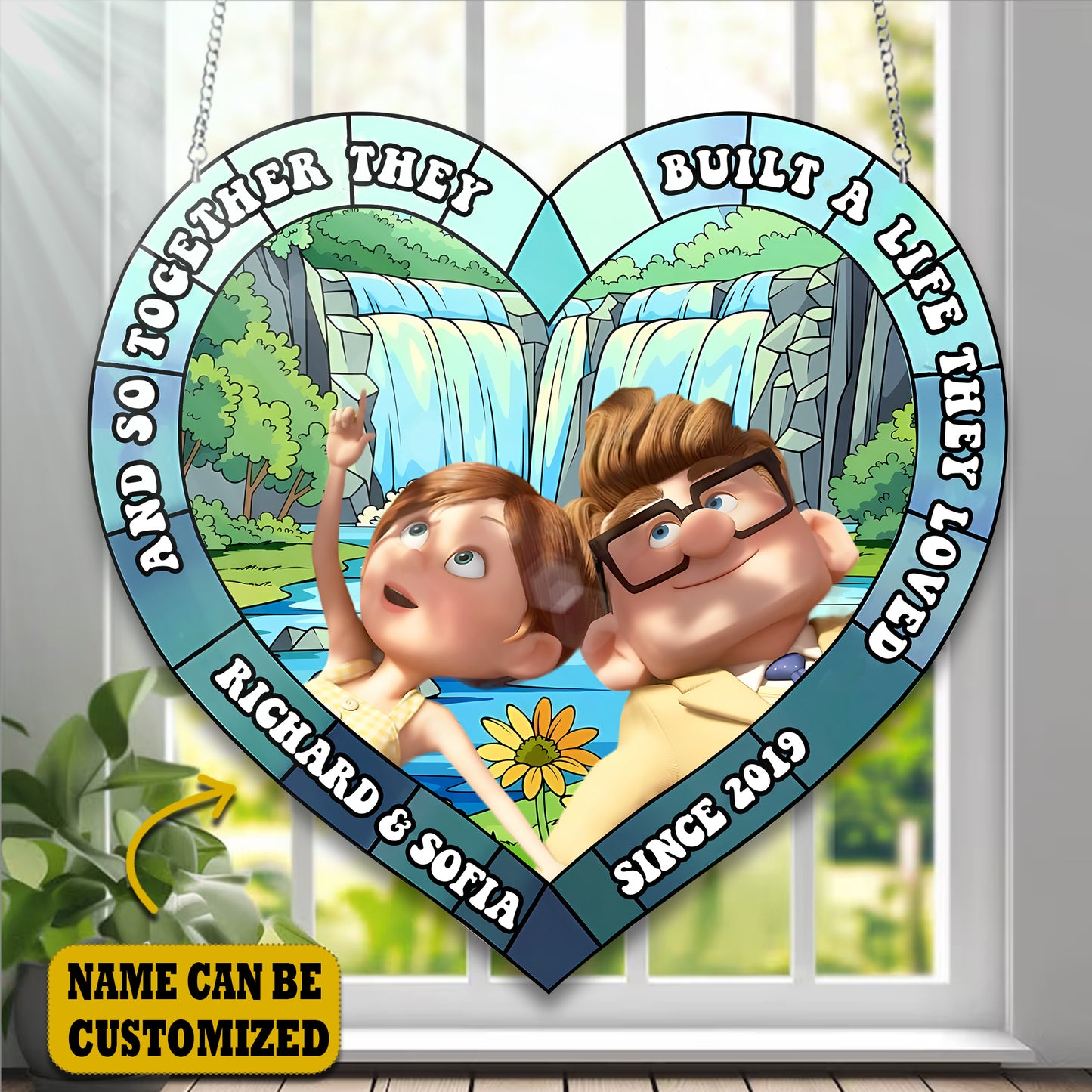 Couple And So Together They Built A Life They Loved Customized Acrylic Window Hangings