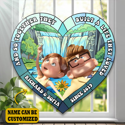 Couple And So Together They Built A Life They Loved Customized Acrylic Window Hangings